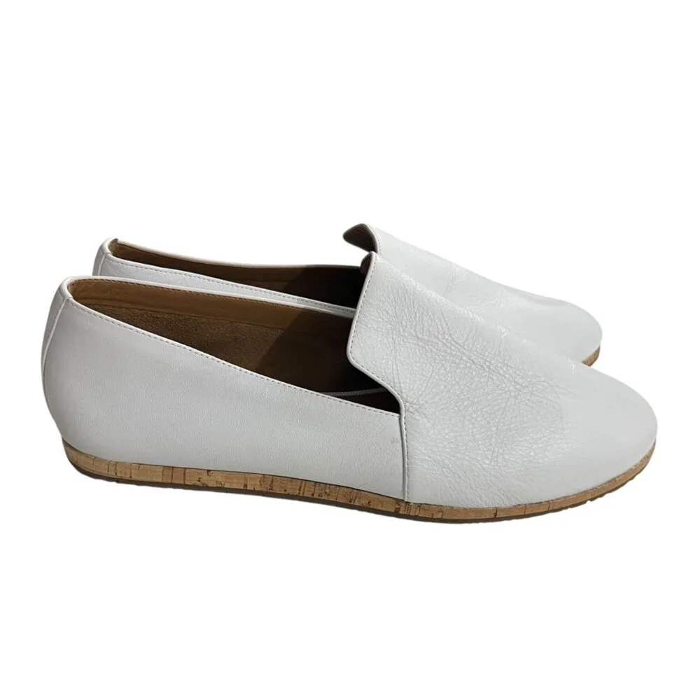 Aerosoles‎ White Hempstead Soft Leather Loafer Flats Comfort Slip-On Shoes 10